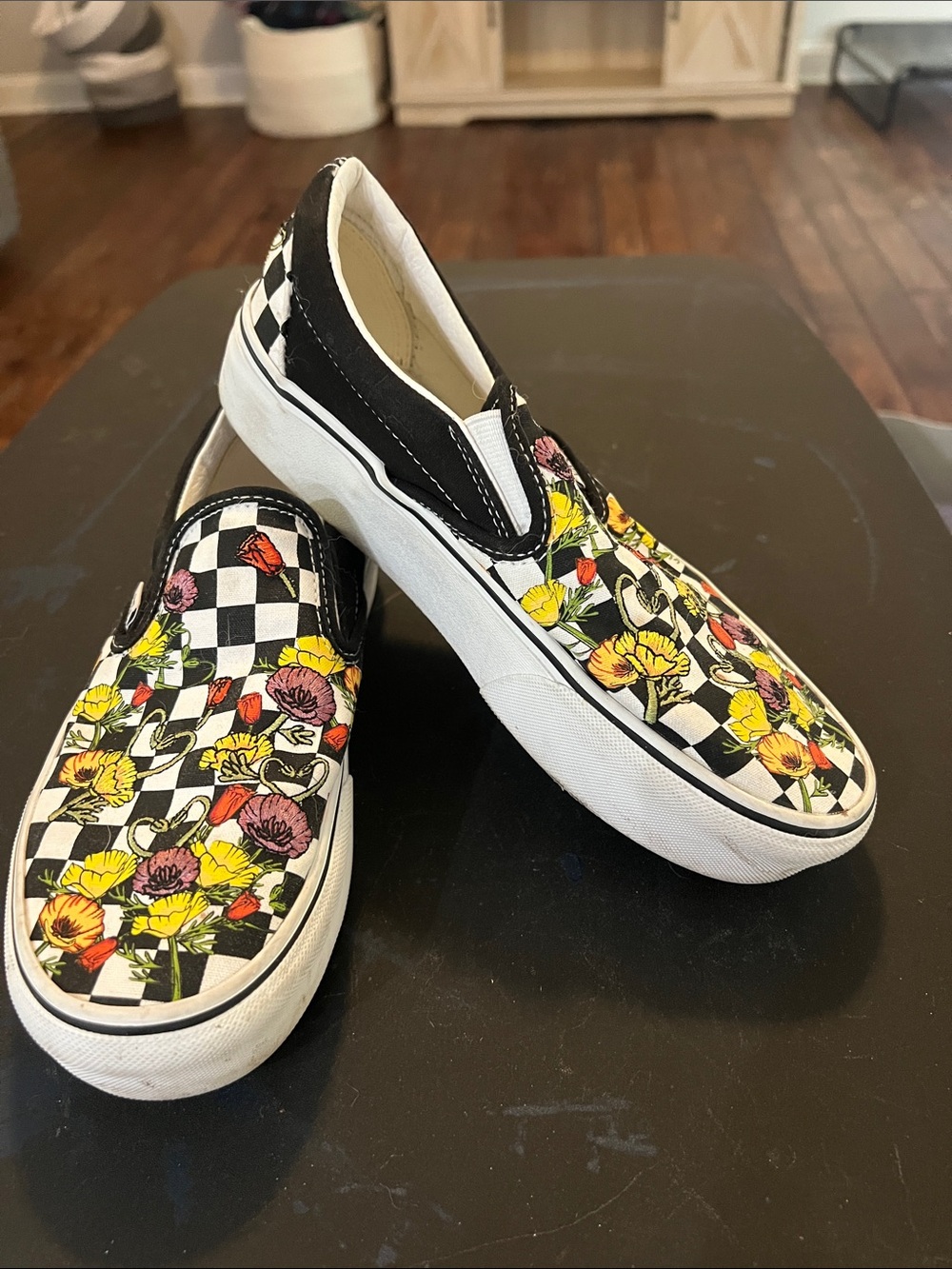 Vans poppy checkerboard platform  Slip-Ons Floral Print used